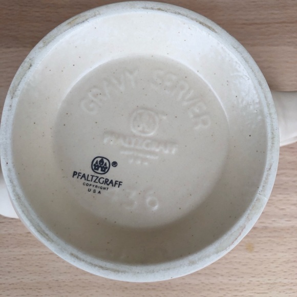 Pfaltzgraff Made Usa No 436 Vintage Pattern Floral Tan Ivory Gravy Boat Server - Picture 7 of 10